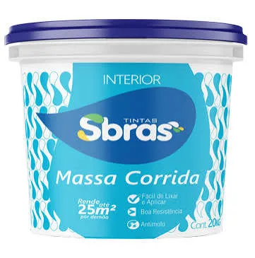 Massa Corrida Pva 25kg Sbras