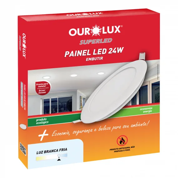 Luminaria LED Fria Emb 24W Redon 3204 6500k Ourolux