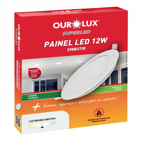 Luminaria LED Emb 12W Redon 3208 Ourolux