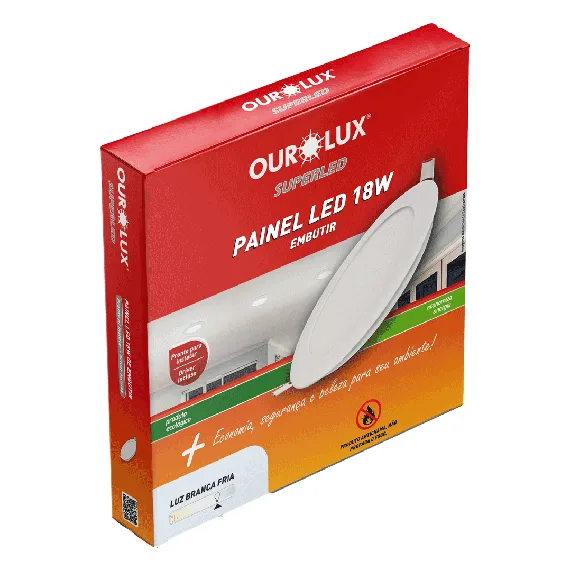 Luminaria LED Fria Emb 18W Redon 3206 6500k Ourolux