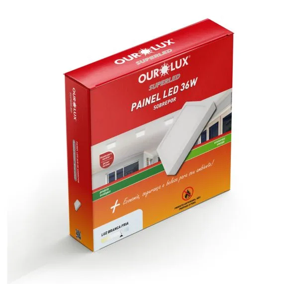 Luminaria LED Fria Sobr 36W Quadr 3211 6500k Ourolux