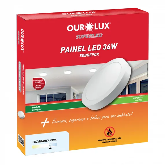 Luminaria LED Sobrepor 36W Redon 3210 Ourolux