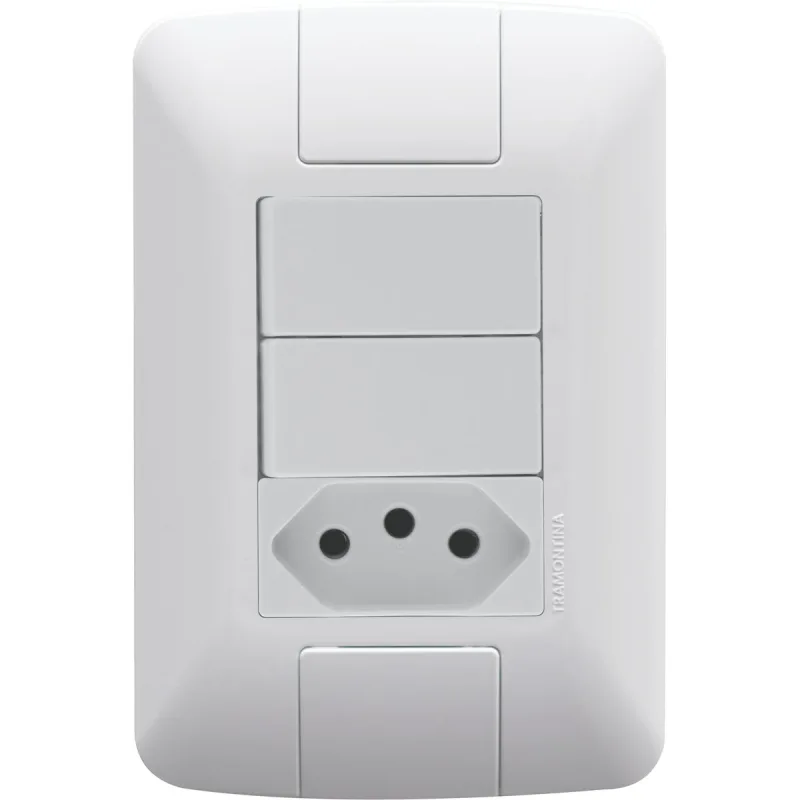 Interruptor Duplo 6A+ Tom 2p+t 10A Aria Branc
