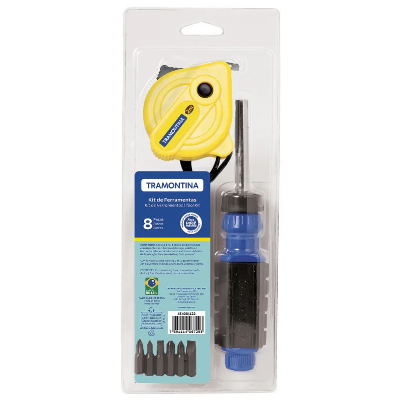 KIT Ferramentas c/ 8 Pecas Tramontina 43408/122