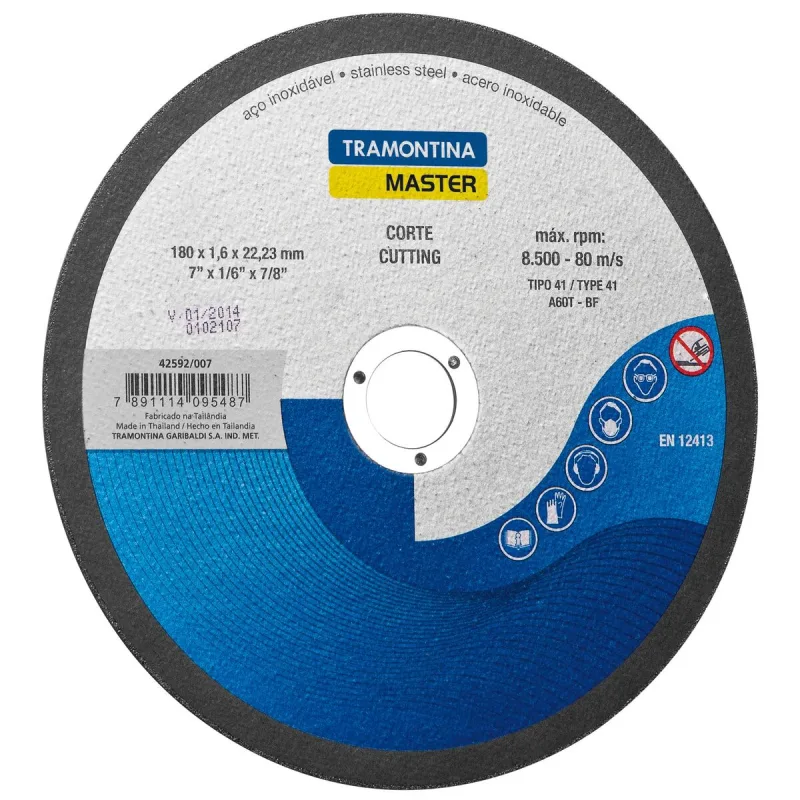 Disco de Corte 7" 42592007 Fino p/ Aco INOX Tramontina